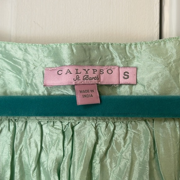 Calypso 100% Silk Resort Dress Mint Seafoam Tank Mini S - Picture 2 of 6